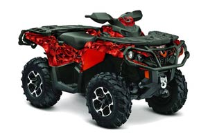 Can Am Outlander XT / DPS / SST ATV Graphic Kit - 2013-2016 Bone Collector Red