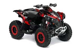 Can Am Renegade 500 / 800 / 1000 ATV Graphic Kit - All Years Diamond Flames Red