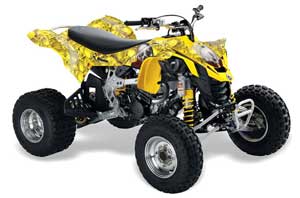 Can Am DS450 / DS450X EFI ATV Graphic Kit - 2008-2016 Bone Collector Yellow