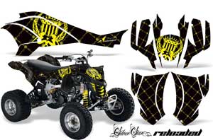 Can Am DS450 / DS450X EFI ATV Graphic Kit - 2008-2016 Silver Star - Reloaded Yellow