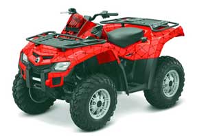 Can Am Outlander EFI 500 / 650 / 800 / 1000 ATV Graphic Kit - 2006-2011 Silver Star - Reloaded Red