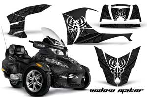Can Am BRP (RTS) Spyder w/ Trim Kit Graphic Kit - 2010-2012 Widow Maker Black