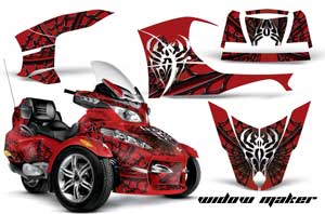 Can Am BRP (RTS) Spyder w/ Trim Kit Graphic Kit - 2010-2012 Widow Maker Red