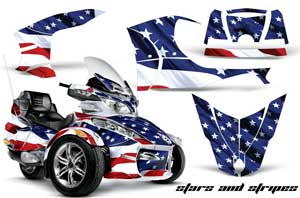 Can Am BRP (RTS) Spyder w/ Trim Kit Graphic Kit - 2010-2012 Stars n Stripes