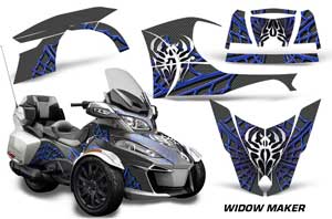 Can Am BRP (RTS) Spyder Graphic Kit - 2014-2016 Widow Maker Blue