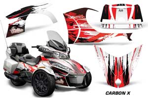 Can Am BRP (RTS) Spyder Graphic Kit - 2014-2016 Carbon X Red