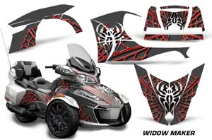 Can Am BRP (RTS) Spyder Graphic Kit - 2014-2016 Widow Maker Red