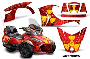 Can Am BRP (RTS) Spyder w/ Trim Kit Graphic Kit - 2013-2016 Meltdown Yellow