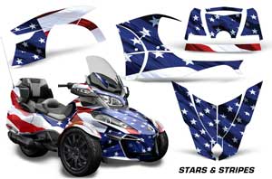 Can Am BRP (RTS) Spyder w/ Trim Kit Graphic Kit - 2013-2016 Stars n Stripes