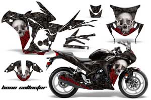 Honda CBR 250R Graphic Kit - 2010-2013 Bone Collector Black