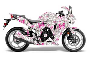 Honda CBR 250R Graphic Kit - 2010-2013 Butterfly Pink