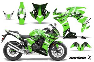 Honda CBR 500R Graphic Kit - 2013-2014 Carbon X Green