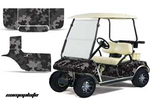 Club Car Golf Cart Graphic Kit - 1983-2014 Camoplate Black