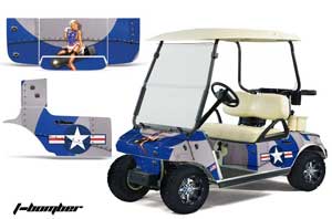 Club Car Golf Cart Graphic Kit - 1983-2014 T Bomber Blue