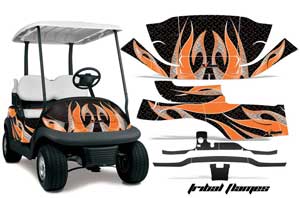Club Car Precedent I2 Golf Cart Graphic Kit - 2006-2017 Tribal Flames Orange