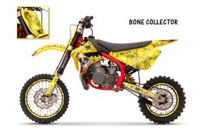 Cobra CX 65 Dirt Bike Graphic Kit - 2007-2011 Bone Collector Yellow
