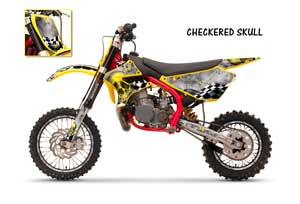 Cobra CX 65 Dirt Bike Graphic Kit - 2007-2011 Diamond Flames Yellow