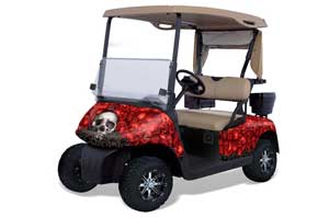 EZ-GO TXT Golf Cart Graphic Kit - 1994-2013 Bone Collector Red