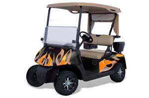 EZ-GO TXT Golf Cart Graphic Kit - 1994-2013 Tribal Flames Orange