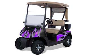 EZ-GO TXT Golf Cart Graphic Kit - 1994-2013 Tribal Flames Purple