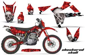 Gas Gas EC 250 Dirt Bike Graphic Kit - 2009-2010 Checkered Skull Red
