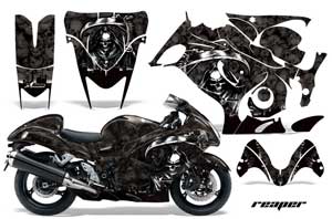 Suzuki GSXR 1300 Hayabusa Graphic Kit - 2008-2013 Reaper Black