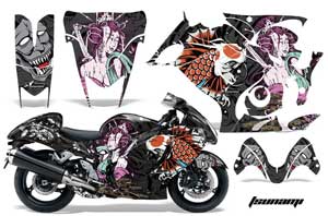 Suzuki GSXR 1300 Hayabusa Graphic Kit - 2008-2013 Tsunami Black