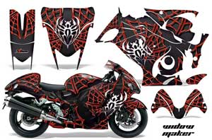 Suzuki GSXR 1300 Hayabusa Graphic Kit - 2008-2013 Widow Maker Red