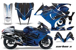 Suzuki GSXR 1300 Hayabusa Graphic Kit - 2008-2013 Carbon X Red