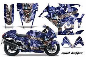 Suzuki GSXR 1300 Hayabusa Graphic Kit - 2008-2013 Mad Hatter Blue