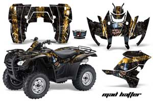 Honda Rancher AT ATV Graphic Kit - 2007-2013 Mad Hatter Black