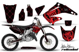 Honda CR125 Dirt Bike Graphic Kit - 1995-2015 Silver Star - Reloaded Red