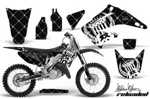 Honda CR250 Dirt Bike Graphic Kit - 1995-2015 Silver Star - Reloaded White