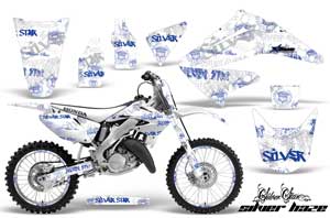 Honda CR125 Dirt Bike Graphic Kit - 1995-2015 Silver Star - Silverhaze White