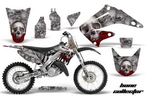Honda CR125 Dirt Bike Graphic Kit - 1995-2015 Bone Collector Silver