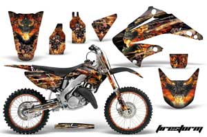 Honda CR125 Dirt Bike Graphic Kit - 1995-2015 Firestorm Black