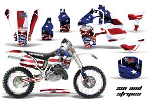 Honda CR500 Dirt Bike Graphic Kit - 1989-2001 Sin and Stripes