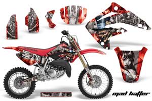 Honda CR80 Dirt Bike Graphic Kit - 1996-2002 Mad Hatter Red