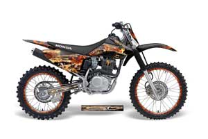 Honda CRF150 F Dirt Bike Graphic Kit - 2008-2014 Firestorm Black