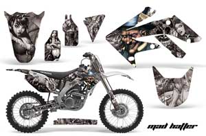 Honda CRF250 R Dirt Bike Graphic Kit - 2004-2013 Mad Hatter Silver