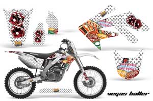 Honda CRF250 R Dirt Bike Graphic Kit - 2004-2013 Vegas Baller White