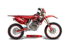 Honda CRF250 X Dirt Bike Graphic Kit - 2004-2017 Bone Collector Red