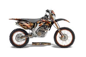 Honda CRF250 X Dirt Bike Graphic Kit - 2004-2017 Firestorm Black