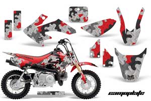 Honda CRF50 Dirt Bike Graphic Kit - 2004-2013 Camoplate Red
