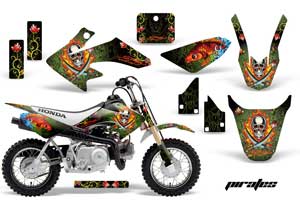 Honda CRF50 Dirt Bike Graphic Kit - 2004-2013 Ed Hardy - Pirates Green