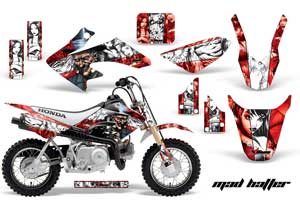 Honda CRF50 Dirt Bike Graphic Kit - 2004-2013 Mad Hatter Red