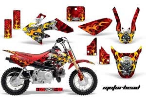 Honda CRF50 Dirt Bike Graphic Kit - 2004-2013 Motorhead Red