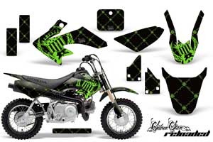 Honda CRF50 Dirt Bike Graphic Kit - 2004-2013 Silver Star - Reloaded Green