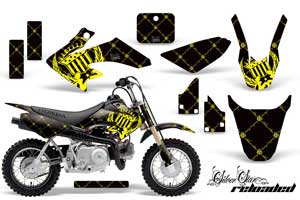 Honda CRF50 Dirt Bike Graphic Kit - 2004-2013 Silver Star - Reloaded Yellow
