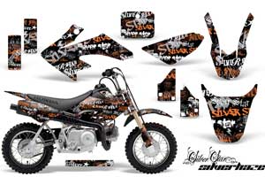 Honda CRF50 Dirt Bike Graphic Kit - 2004-2013 Silver Star - Silverhaze Orange